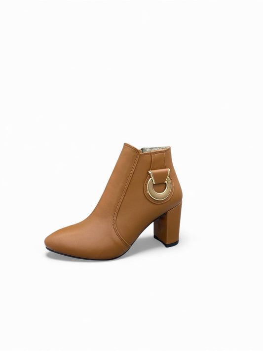 Women Ankle Boots with Gold Accent