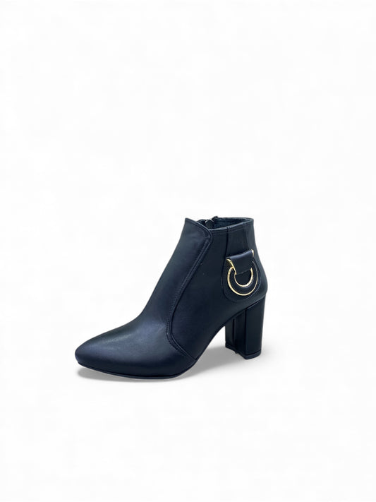 Women Ankle Boots with Gold Accent